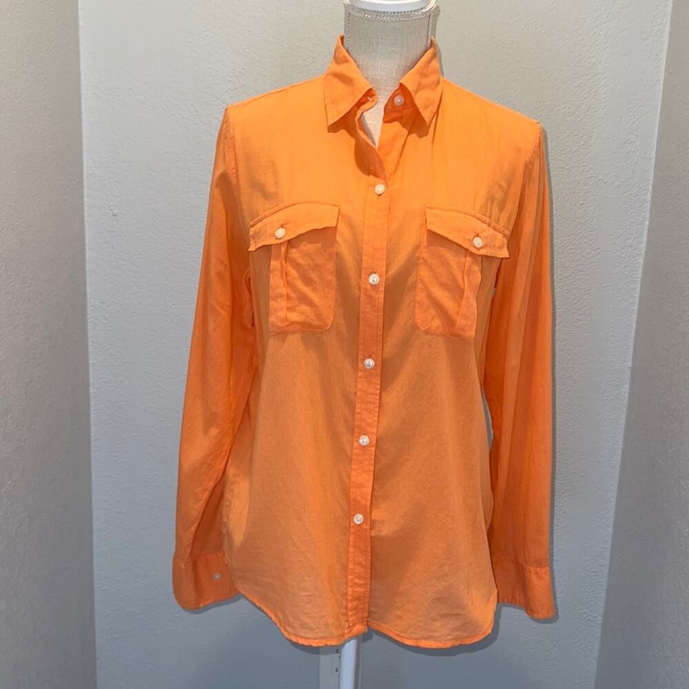 LRL Lauren Jeans Co. Ralph Lauren Cotton Roll Sleeve Button Up Shirt - Size M